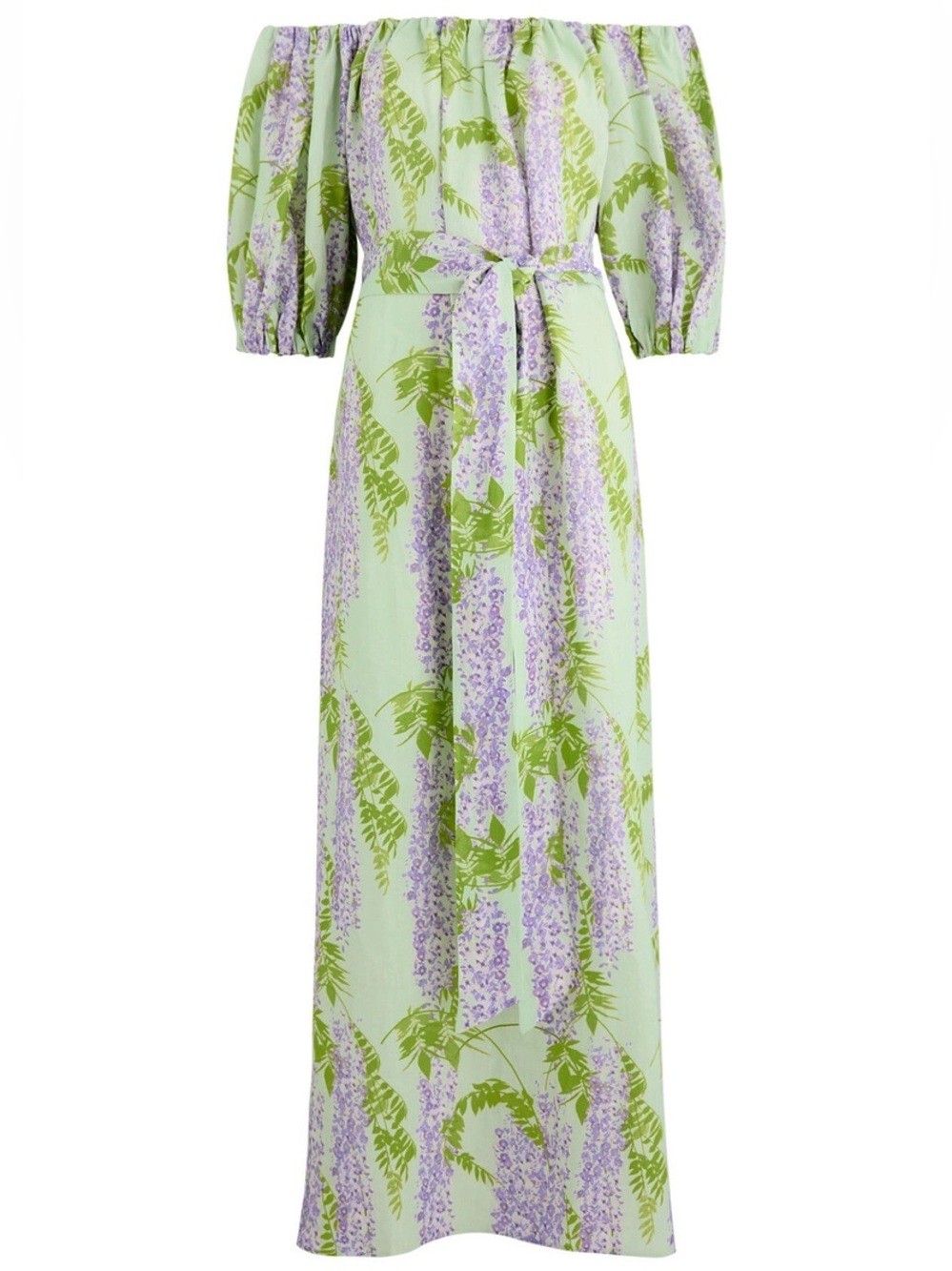 Bernadette Zaza Floral-print Linen Maxi Dress Green
